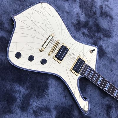 Grand Custom Gold Crack Mirror Paul PS10LTD Guitar Ice Man White Binding Electric Guitar supplier