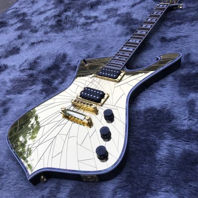 Grand Custom Gold Crack Mirror Paul PS10LTD Guitar Ice Man White Binding Electric Guitar supplier
