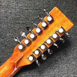 Custom 12 Strings Solid KOA Wood Top Guitar Ebony Fingerboard Real Abalone Shell Binding and Inlay Acoustic Electric Gui supplier