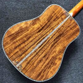 Custom 12 Strings Solid KOA Wood Top Guitar Ebony Fingerboard Real Abalone Shell Binding and Inlay Acoustic Electric Gui supplier