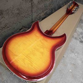 Custom Flamed Maple Top Ricken 381 Style 6/12 String Electric Guitar in Cherry Burst Color supplier