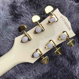 Double F-Holes Hollow Body Jazz Electric Guitar Ebony Fretboard Tremolo System in White supplier