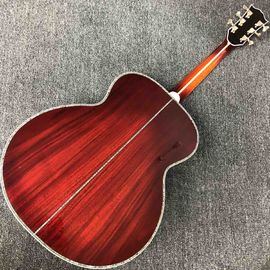 Custom AAAA All Solid KOA Wood 43 Inch Design Jumbo Body Acoustic Guitar Abalone Binding with Logo on Headstock is OK supplier