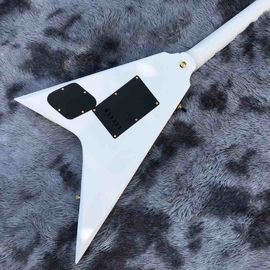 jackson custom guitar White color Golden hardwares Blocks inlay on rosewood fingerboard flying v electric guitar 6 strin supplier