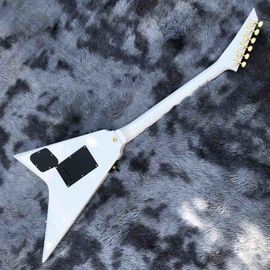 jackson custom guitar White color Golden hardwares Blocks inlay on rosewood fingerboard flying v electric guitar 6 strin supplier