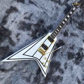 jackson custom guitar White color Golden hardwares Blocks inlay on rosewood fingerboard flying v electric guitar 6 strin supplier