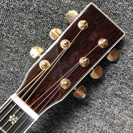 Factory custom yellow 41&quot; full solid OM 42 acoustic guitar with ebony fretboard,Abalone binding and inlay,Wilkinson tune supplier