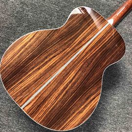 Custom Solid Spruce Top Rosewood Back Side Ebony Fingerboard Real Abalone Binding OM Body 42s Acoustic Guitar supplier