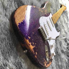 Custom Aged Strat Electric Guitar in Purple supplier