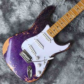 Custom Aged Strat Electric Guitar in Purple supplier