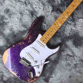 Custom Aged Strat Electric Guitar in Purple supplier