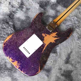 Custom Aged Strat Electric Guitar in Purple supplier