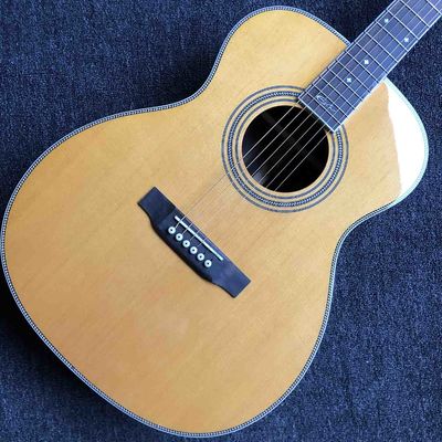 Custom Solid Spruce Top GOM28S Acoustic Electric Guitar 2020 New Yellow Color Rosewood Back and Side Acoustic Guitar EQ supplier