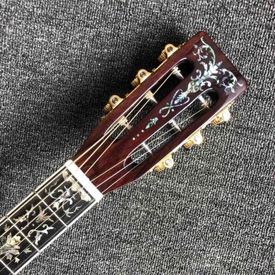 Custom 39 Inch Round Corner 6 Xuan OOO45S Spruce Korean Pine Panel Rosewood Ebony Fingerboard Abalone Shell Inlay Edge A supplier