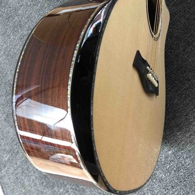 Ebony Fingerboard 41 Inch Acoustic Electric Guitar with Arm Rest Real Abalone AAAA Solid Spruce Top Cutaway Acoustic Gui supplier