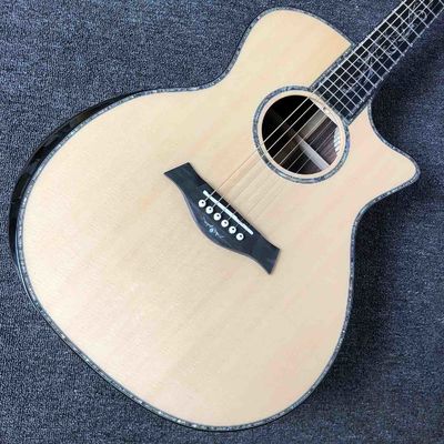 Ebony Fingerboard 41 Inch Acoustic Electric Guitar with Arm Rest Real Abalone AAAA Solid Spruce Top Cutaway Acoustic Gui supplier