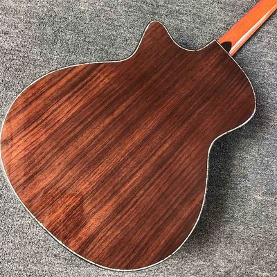 Ebony Fingerboard 41 Inch Acoustic Electric Guitar with Arm Rest Real Abalone AAAA Solid Spruce Top Cutaway Acoustic Gui supplier