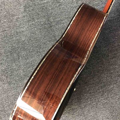 Ebony Fingerboard 41 Inch Acoustic Electric Guitar with Arm Rest Real Abalone AAAA Solid Spruce Top Cutaway Acoustic Gui supplier