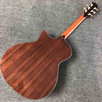 Ebony Fingerboard 41 Inch Acoustic Electric Guitar with Arm Rest Real Abalone AAAA Solid Spruce Top Cutaway Acoustic Gui supplier