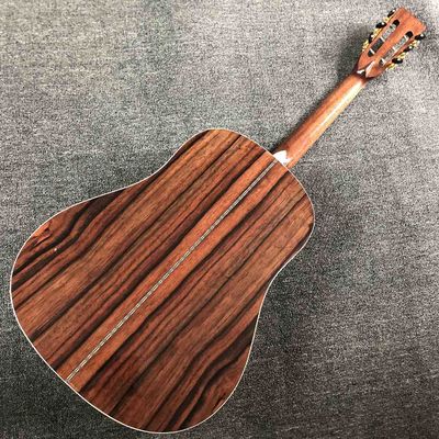 Custom Folk Guitar AAAA Solid Spruce Wood Folk Electric Guitar COCO Back Side Classic D Type 28 Style 41 Inch Guitar supplier