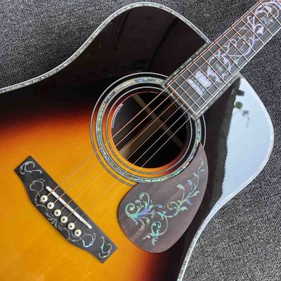 41 Inch AAAA All Solid Wood Abalone Binding Solid Rosewood Back Side Acoustic Guitar with 550a Electronic EQ in Sunburst supplier