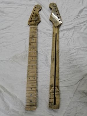 Custom Grand Paddle Guitar Headstock Unfinished Roasted Maple ST Guitar Neck Electric Acoustic Guitar Accept Kinds OEM supplier