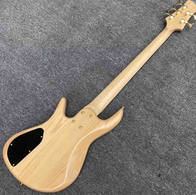 Solid Flame Maple Top 5 Strings Bass Guitar Ebony Fingerboard Custom Gold Hardware Ash Wood Electric Bass supplier