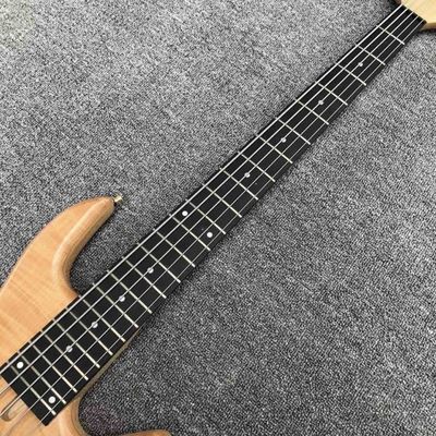 Solid Flame Maple Top 5 Strings Bass Guitar Ebony Fingerboard Custom Gold Hardware Ash Wood Electric Bass supplier