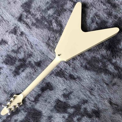 Custom Grand V Shaped Electric Guitar in Cream White supplier