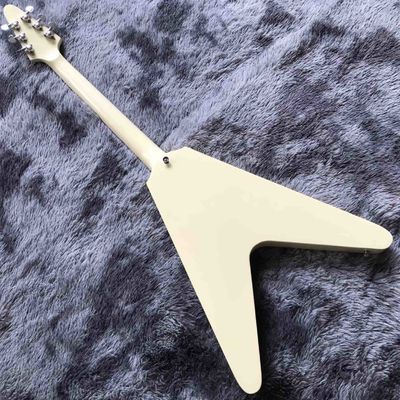 Custom Grand V Shaped Electric Guitar in Cream White supplier