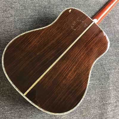 Custom Top Quality Solid Spruce Top Rosewood Back &amp; Sides Acoustic Cutaway Guitar supplier