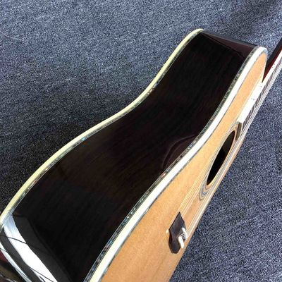 Custom Top Quality Solid Spruce Top Rosewood Back &amp; Sides Acoustic Cutaway Guitar supplier