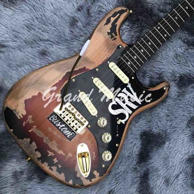 High Quality The new handmade remains ST SRV electric guitar,Do old electric guitar,Real photo,Free shipping supplier