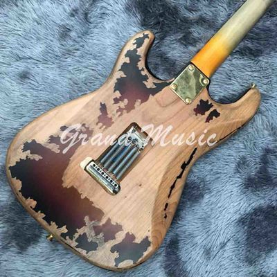 High Quality The new handmade remains ST SRV electric guitar,Do old electric guitar,Real photo,Free shipping supplier