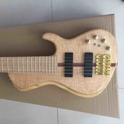 Custom Burst Maple Top 6 Strings Bass Guitar Neck Through Body Ebony Fingerboard Active Pickups Electric Bass supplier