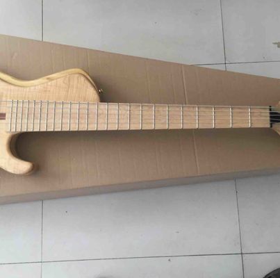 Custom Burst Maple Top 6 Strings Bass Guitar Neck Through Body Ebony Fingerboard Active Pickups Electric Bass supplier