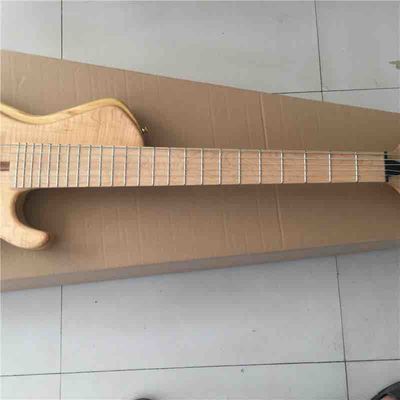 Custom Burst Maple Top 6 Strings Bass Guitar Neck Through Body Ebony Fingerboard Active Pickups Electric Bass supplier