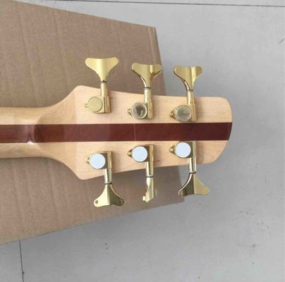 Custom Burst Maple Top 6 Strings Bass Guitar Neck Through Body Ebony Fingerboard Active Pickups Electric Bass supplier
