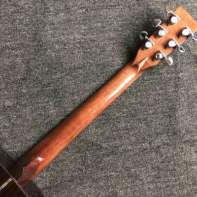 Custom AAAA All Solid Spruce Wood OM Style Body Ebony Fingerboard Fishbone Binding Acoustic Guitar supplier