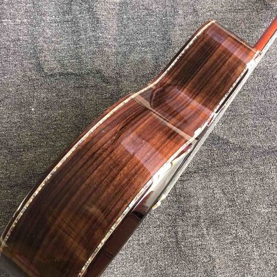 Custom 40 Inch All Solid KOA Wood Solid Rosewood Back Side Real Abalone Acoustic Guitar with BB Band Pickup supplier