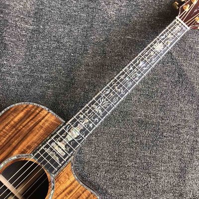 Custom 40 Inch All Solid KOA Wood Solid Rosewood Back Side Real Abalone Acoustic Guitar with BB Band Pickup supplier