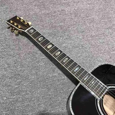 Solid Spruce Wood OM Round Body Ebony Fingerboard Full Abalone Binding Classic Acoustic Electric Guitar in Sunburst supplier