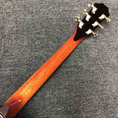 Custom Grand Solid Spruce Top Ebony Fingerboard Cutaway Arm Rest Abalone Inlays Acoustic Guitar with Open Tuner in Cherr supplier