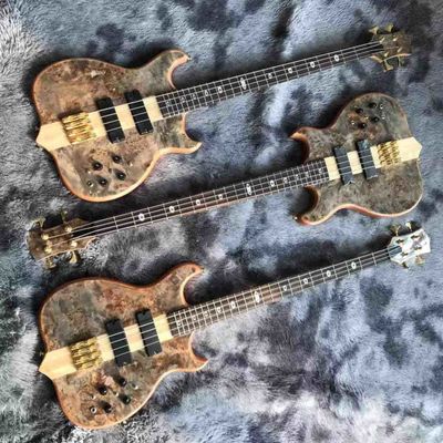 Custom Alembics Grand Style Burst Maple Top 4 Strings Neck Through Body Electric Bass Guitar supplier