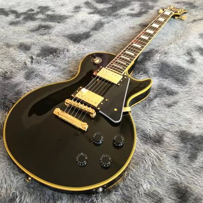 Custom OEM LP electric guitar in black supplier