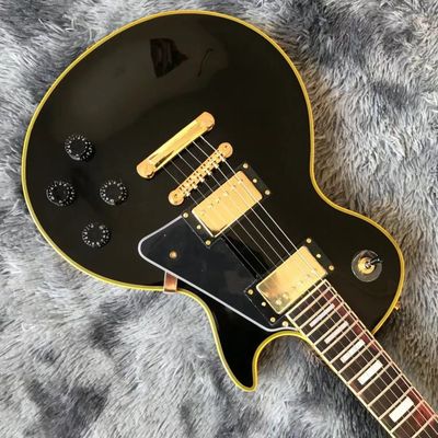 Custom OEM LP electric guitar in black supplier