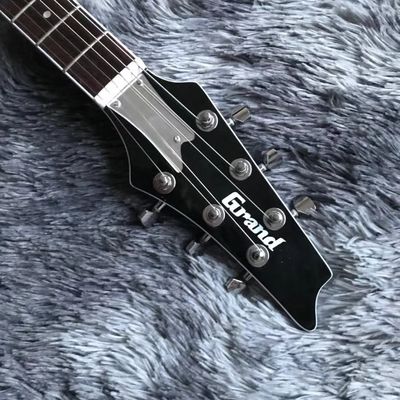 2021 NEW Custom Grand Electric Guitar with Silver Sparkling Finishing No Binding on Body Dot Inlay Chrome Hardware supplier