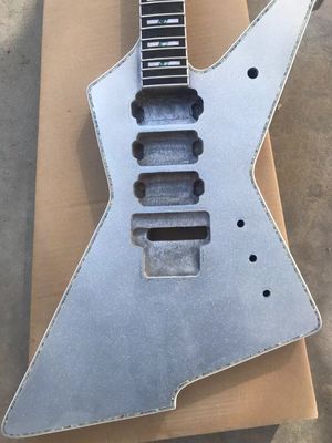 2021 NEW Custom Grand Electric Guitar with Silver Sparkling Finishing No Binding on Body Dot Inlay Chrome Hardware supplier