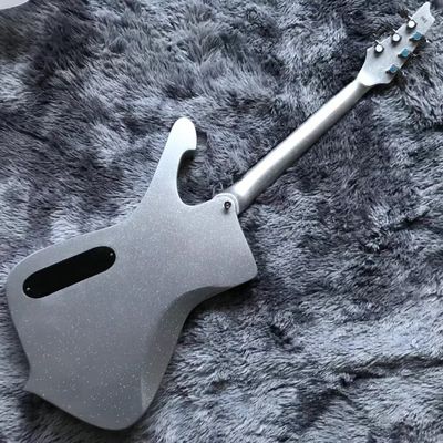 2021 NEW Custom Grand Electric Guitar with Silver Sparkling Finishing No Binding on Body Dot Inlay Chrome Hardware supplier