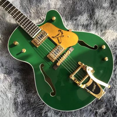 Custom Grand Gret Model Semi Hollow Body Jazz Electric Guitar In Green Color supplier